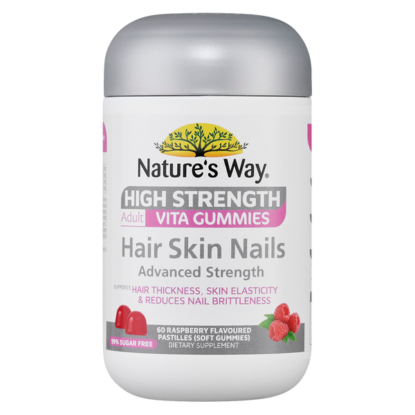 Nature's Way High Strength Adult Vita Gummies Hair Skin Nails 60 viên