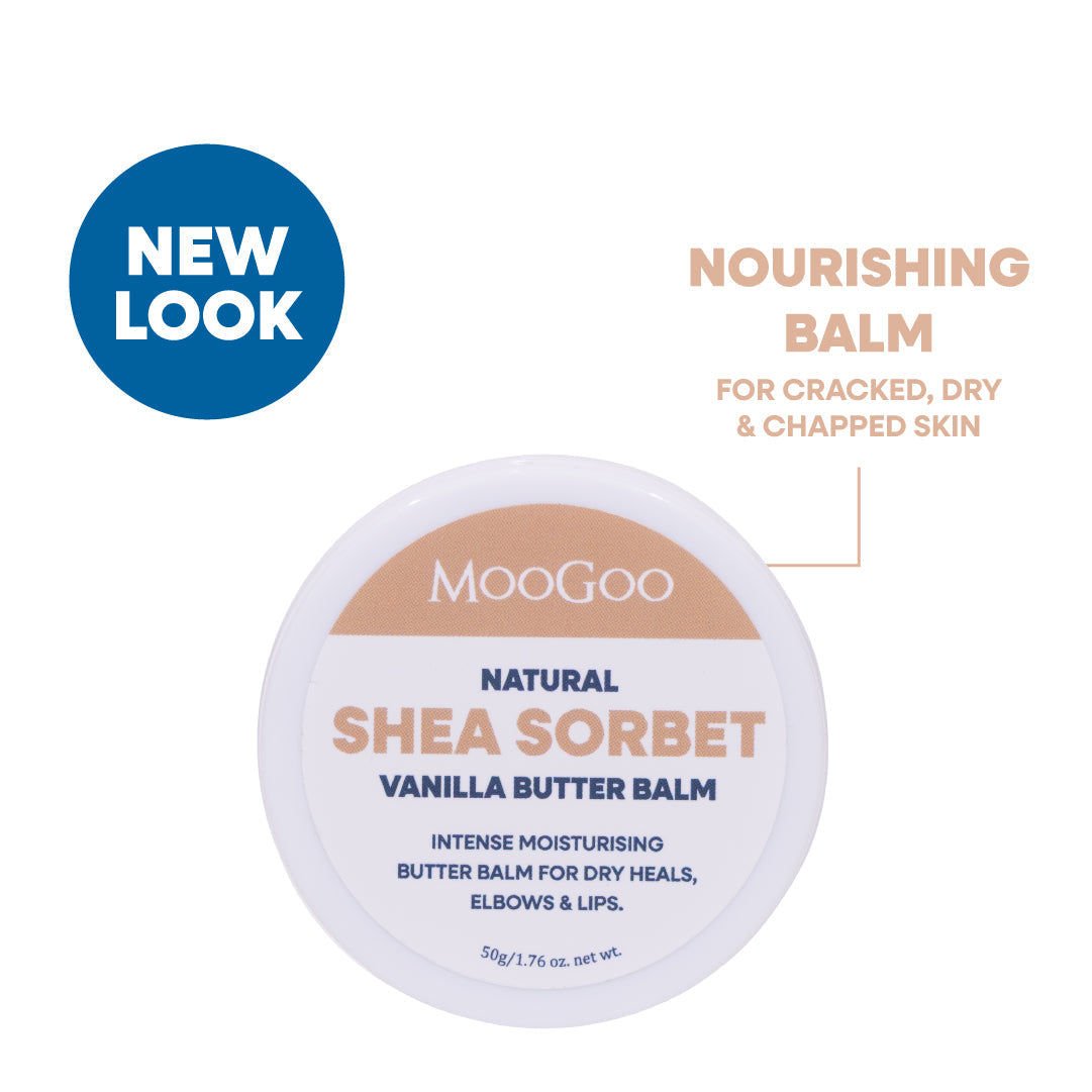 Sáp dưỡng da khô nứt MooGoo Shea Sorbet Vanilla Butter Balm 50g