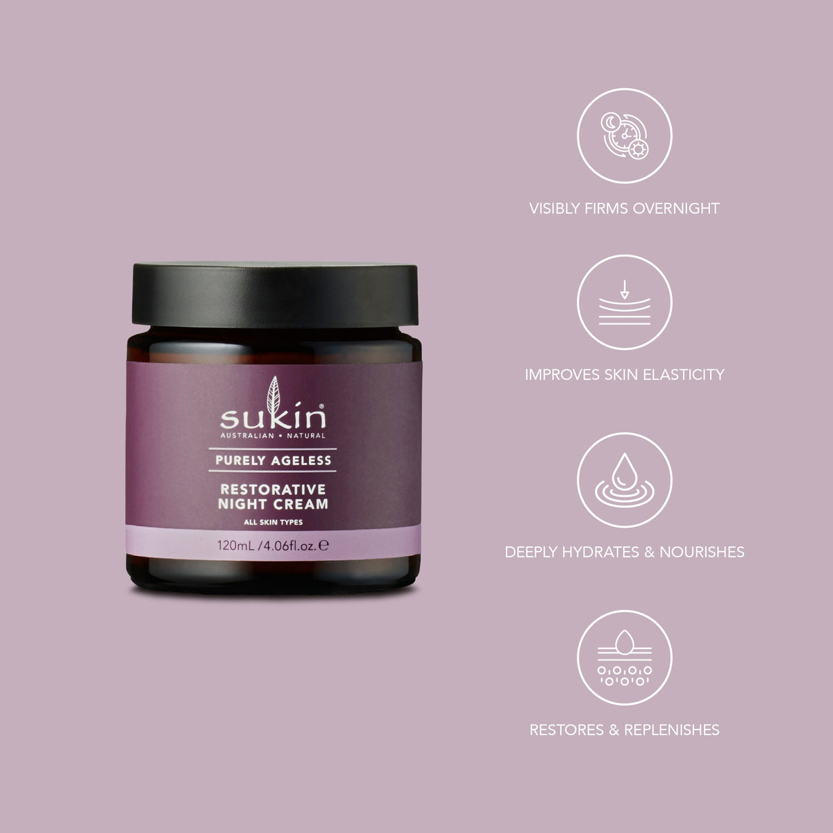Công dụng Sukin Purely Ageless Restorative Night Cream 120ml