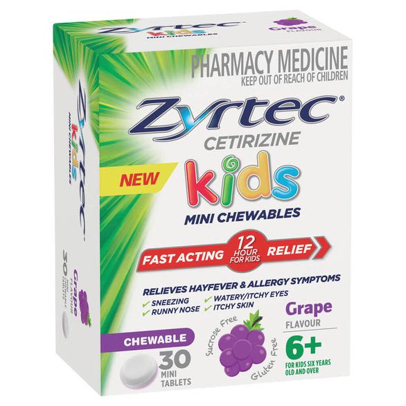 Zyrtec Kids Relieves Hayfever Allergy Symptoms Chewable